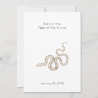 "Né dans l'année du serpent" Baby Faire-part