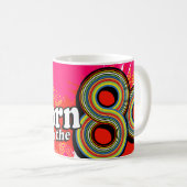 "Né dans les années 80" logo magenta rose mug rétr (Devant droit)