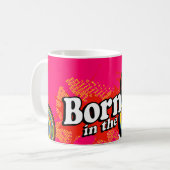 "Né dans les années 80" logo magenta rose mug rétr (Devant gauche)