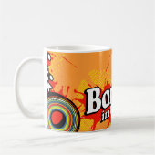 "Né dans les années 80" logo orange mug rétro (Gauche)