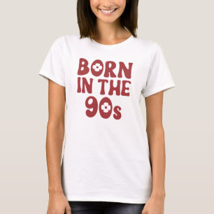 Né dans les années 90 T-shirt Rouge Rétro
