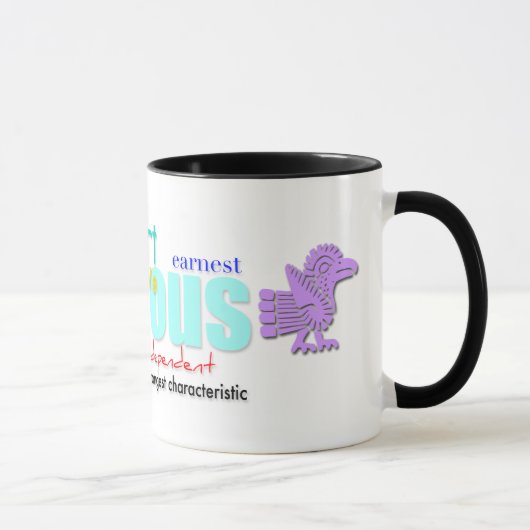 Né dans Rooster Année Personnalité Aztec style Mug (Droite)