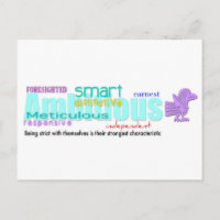 Né dans Rooster Année Personnalité Carte postale 2