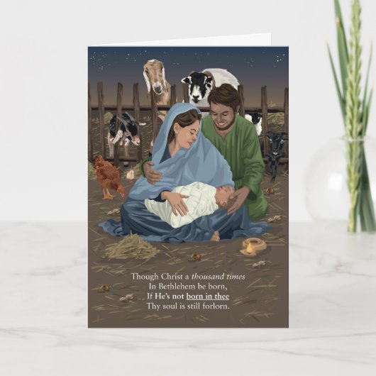 Né dans ta Nativité Carte de Noël (Devant)