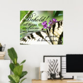 Né de nouveau papillon Bible affiche chrétienne (Bureau à domicile)