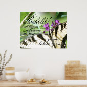 Né de nouveau papillon Bible affiche chrétienne (Cuisine)