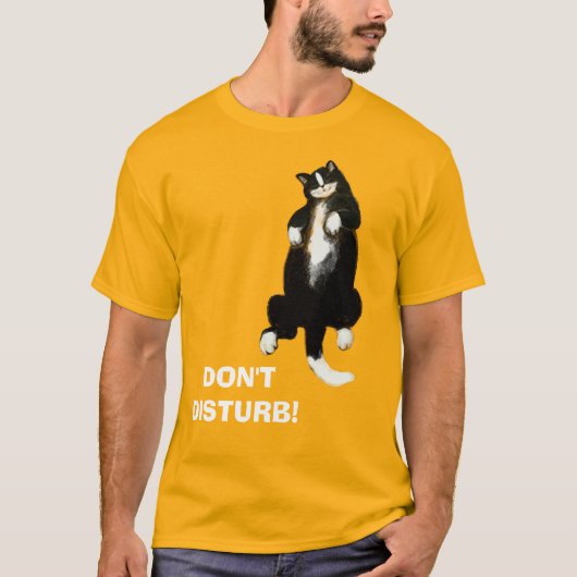 NE DÉRANGEZ PAS, T-Shirt de chat endormi (Devant)