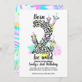 Né deux être sauvage 2e invitation anniversaire (Devant / Derrière)
