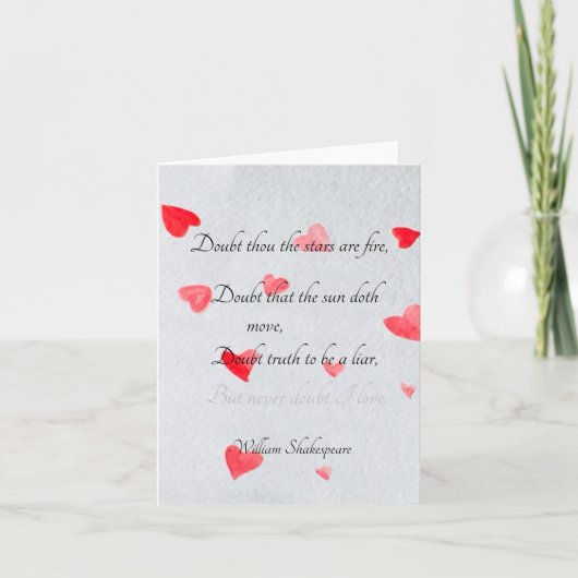 "Ne doute jamais de mon amour," Carte de Shakespea (Devant)