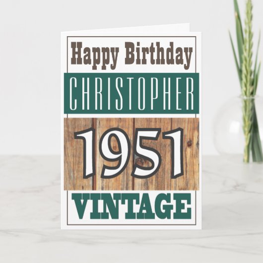 Né en 1951 Carte de voeux (Devant)