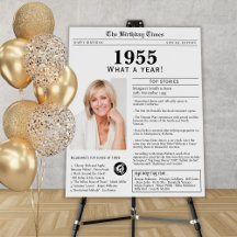 Né en 1955 Birthday Party Poster Foam Board