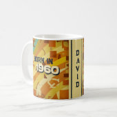 Né en 1960 Nom Mug - 60s Retro Geometry Design (Devant gauche)
