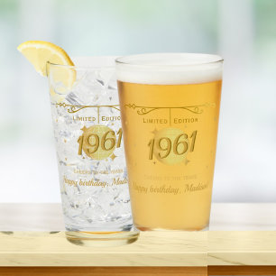 Né en 1961 Verre pour boissons de fête des 65 ans
