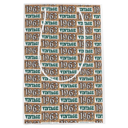 Né en 1963 sac cadeau moyen (Devant)