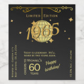 Né en 1965 60e anniversaire vin étiquette (Étiquettes simples)