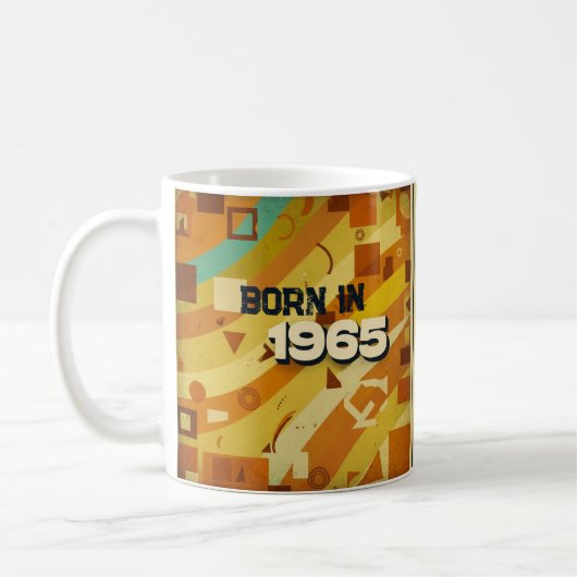 Né en 1965 Nom Mug - 60s Retro Geometry Design (Gauche)