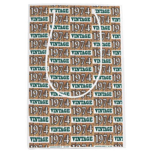 Né en 1974 sac cadeau moyen (Devant)