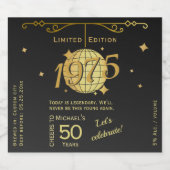 Né en 1975 50e anniversaire jeu de Étiquette de bi (Étiquettes simples)