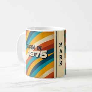 Né en 1975 Mug personnalisé - les années 70 bandes