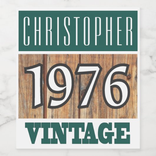 Né en 1976 Année de naissance Étiquette de vin (Étiquettes simples)