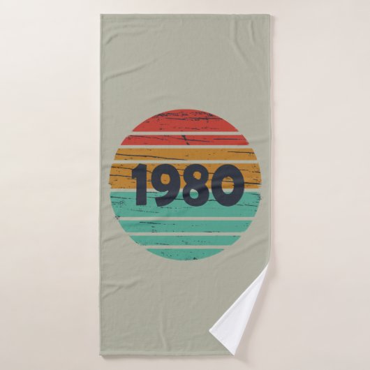 Né en 1980 cadeau d'anniversaire vintage (Serviette de bain)