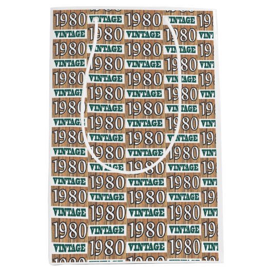 Né en 1980 sac cadeau moyen (Devant)