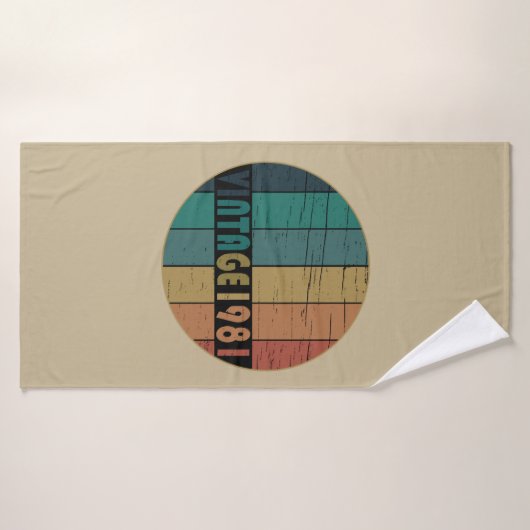 Né en 1981 anniversaire vintage (Serviette de bain)