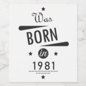 Né en 1981 Étiquette de vin - Vintage 45e annivers (Étiquettes simples)