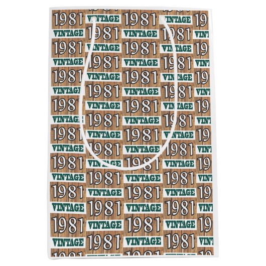 Né en 1981 sac cadeau moyen (Devant)