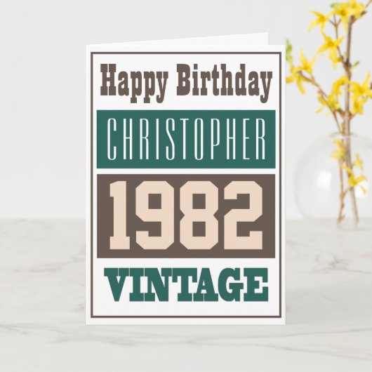 Né en 1982 Carte de voeux (Fleur jaune)