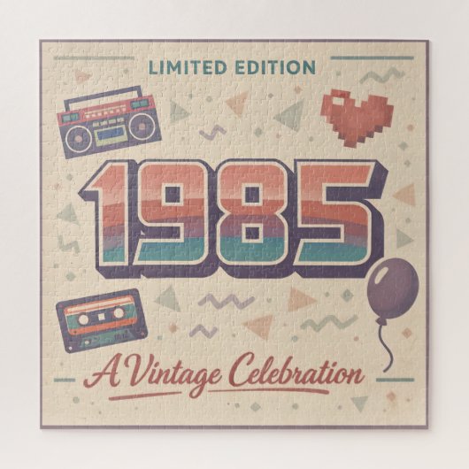 Né en 1985 Vintage Retro Puzzle | Limité (Vertical)
