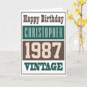 Né en 1987 Carte de voeux (Fleur jaune)