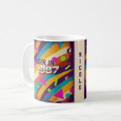 Né en 1987 Mug personnalisé - 80s Neon Geometry (Devant gauche)