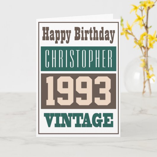 Né en 1993 Carte de voeux (Fleur jaune)