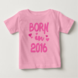 Né en 2016 T-shirt fille bébé