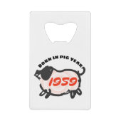 Né en chinois Cochon Année 1959 Cartes Bottle Open (Devant)