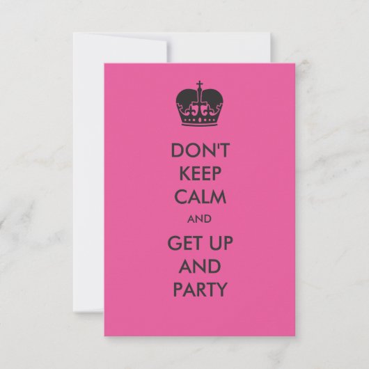 Ne gardez pas le calme - Invitation de fête d'anni (Devant)
