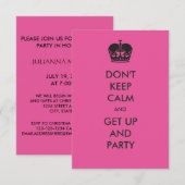 Ne gardez pas le calme - Invitation de fête d'anni (Devant / Derrière)