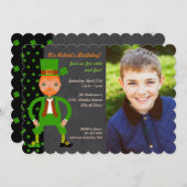 Né Irish Birthday Party Photo Invitation (Devant / Derrière)