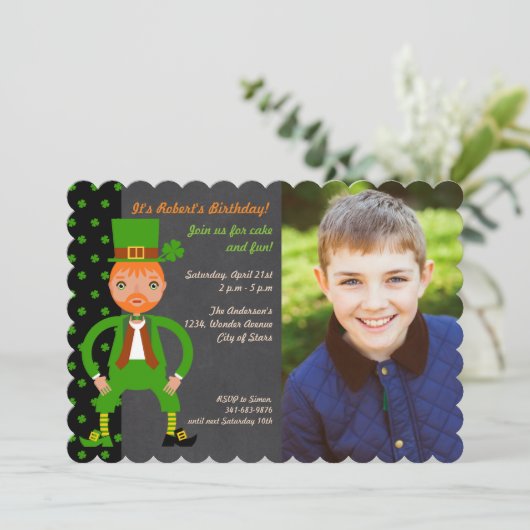 Né Irish Birthday Party Photo Invitation (Debout devant)