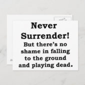 Ne jamais abandonner carte postale (Devant / Derrière)