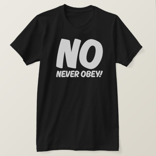 Ne jamais obéir ! T-shirt hommes noirs (Design devant)
