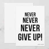 Ne jamais renoncer à la carte de motivation Winsto (Devant / Derrière)