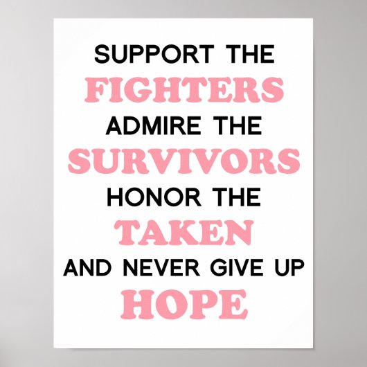 Ne jamais renoncer à l'espoir Poster du cancer du  (Devant)