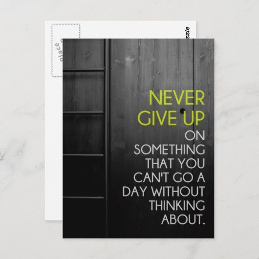 Ne jamais renoncer à une carte postale inspirante (Devant / Derrière)