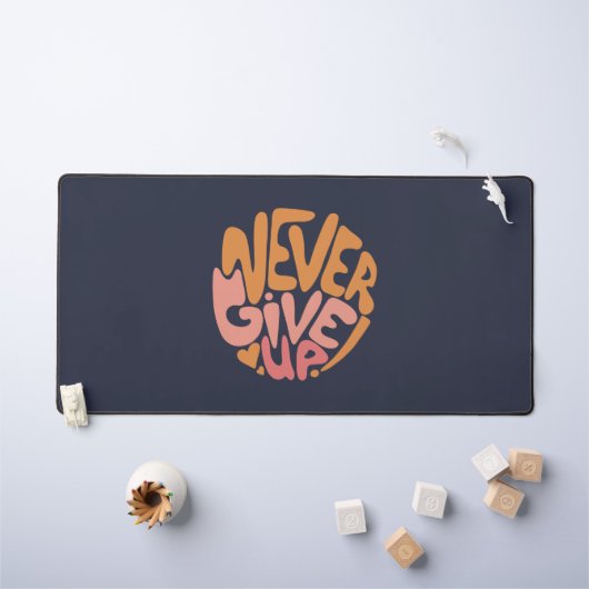 Ne jamais renoncer - Motivation rose et orange fon (Tableau pour enfants)