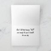 NE JOUERA PAS DE CHANSON **60e CARTE D'ANNIVERSAIR (Intérieur)