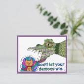 Ne laissez pas vos démons gagner ! Carte postale (Debout devant)