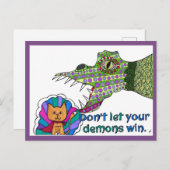 Ne laissez pas vos démons gagner ! Carte postale (Devant / Derrière)