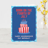 Né le 4 juillet Carte d'anniversaire (Fleur jaune)